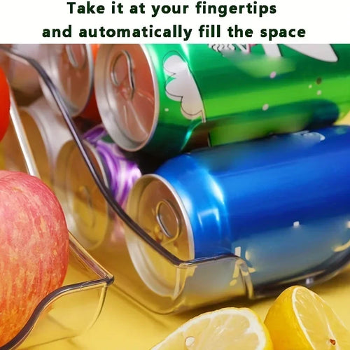 Auto-Rolling Fridge Organizer Can Dispenser