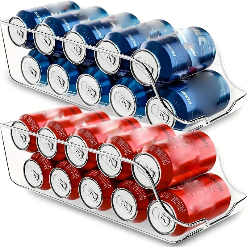Auto-Rolling Fridge Organizer Can Dispenser