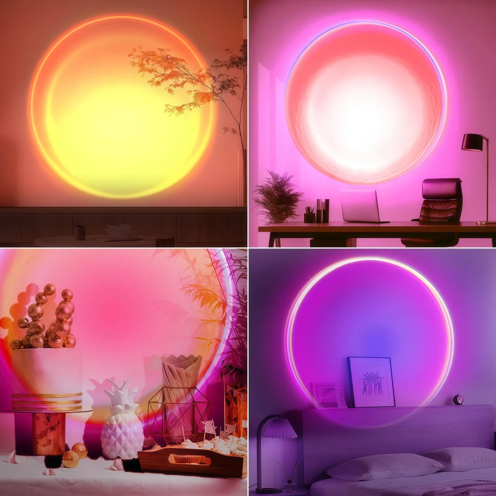 16-Color LED Sunset Lamp Projector