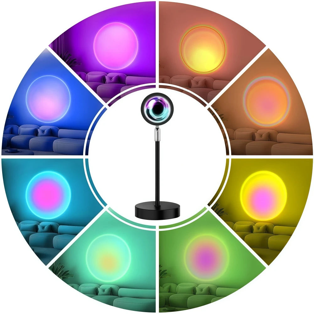 16-Color LED Sunset Lamp Projector