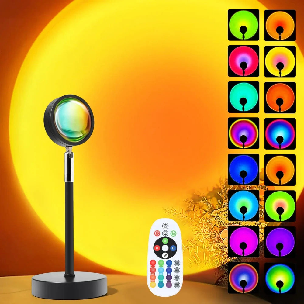 16-Color LED Sunset Lamp Projector
