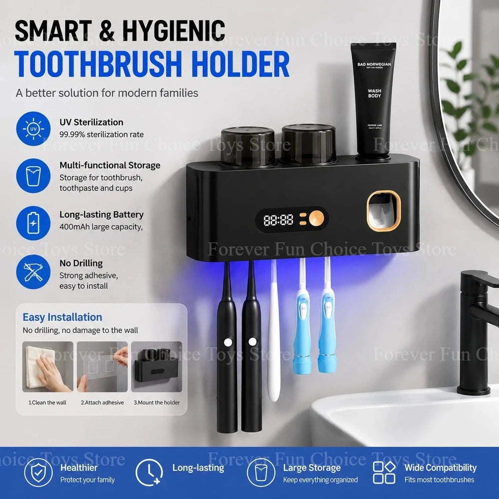 Rechargeable UV Toothbrush Sterilizer and Holder