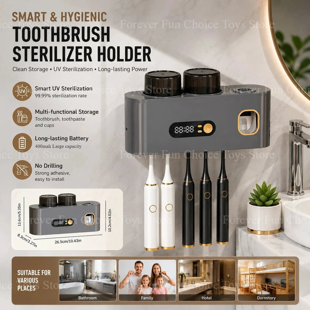 Rechargeable UV Toothbrush Sterilizer and Holder