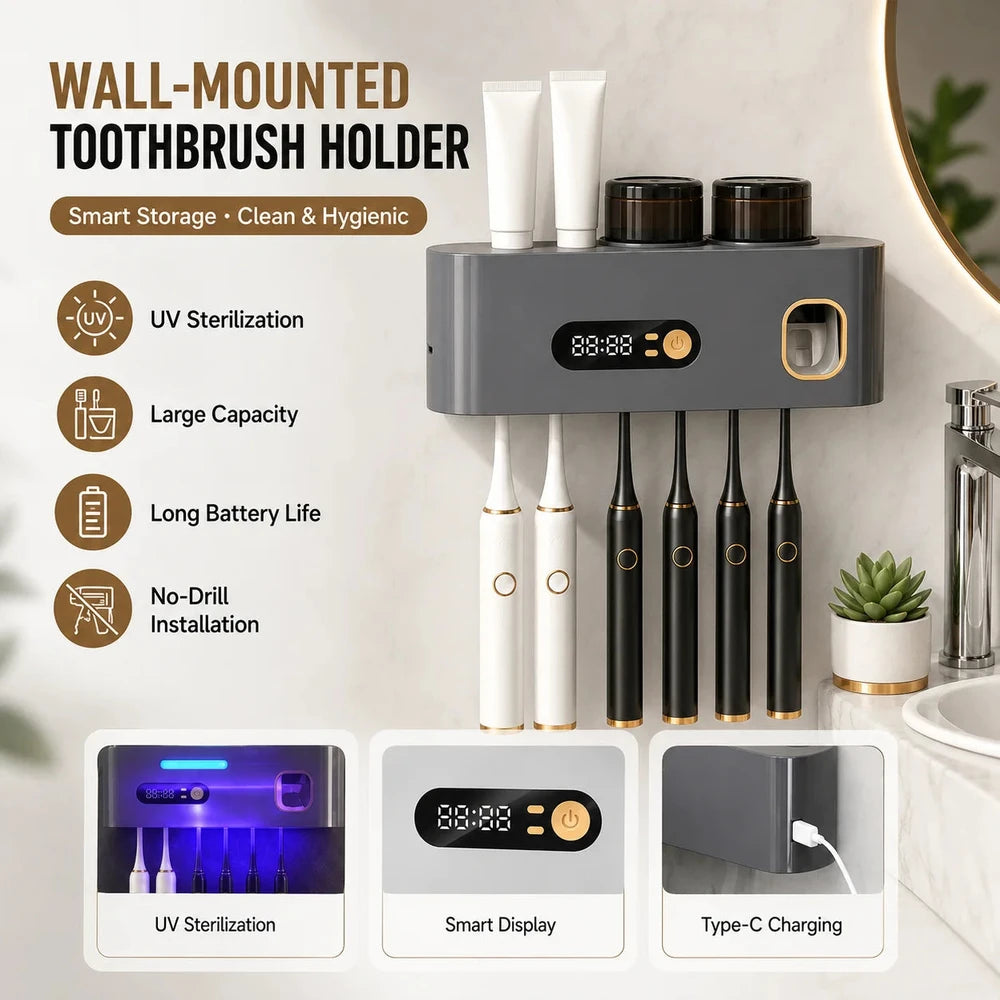 Rechargeable UV Toothbrush Sterilizer and Holder