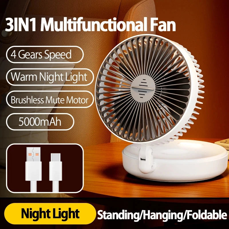 Space-Saving Foldable Wall Mount Fan