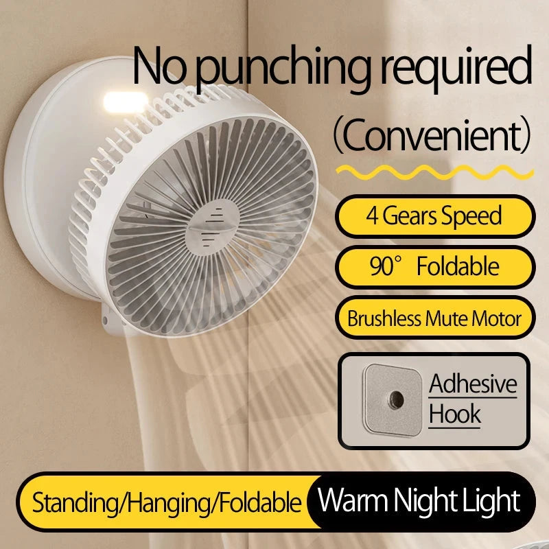 Space-Saving Foldable Wall Mount Fan