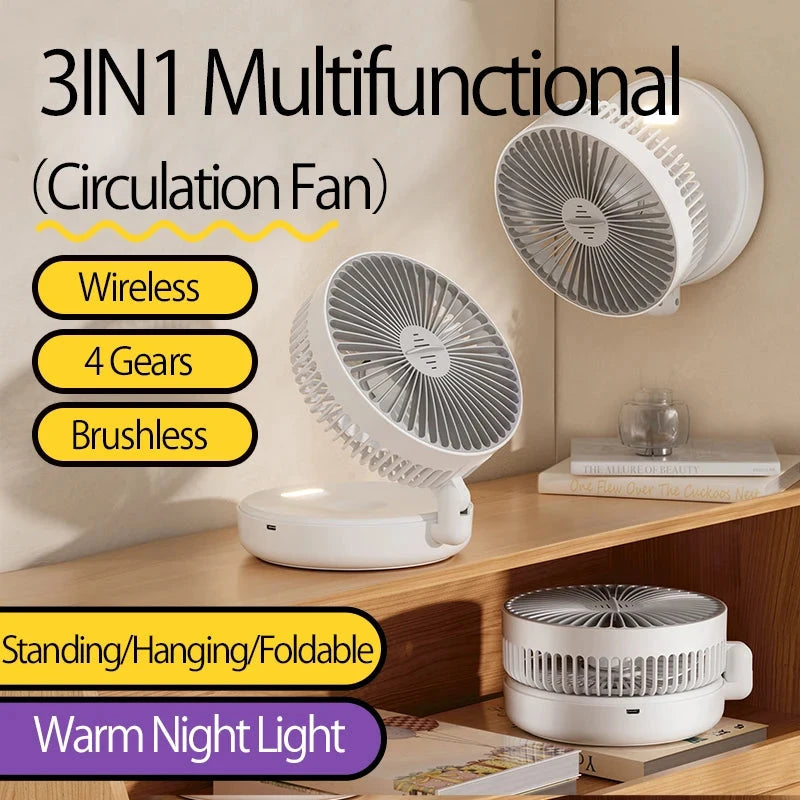 Space-Saving Foldable Wall Mount Fan
