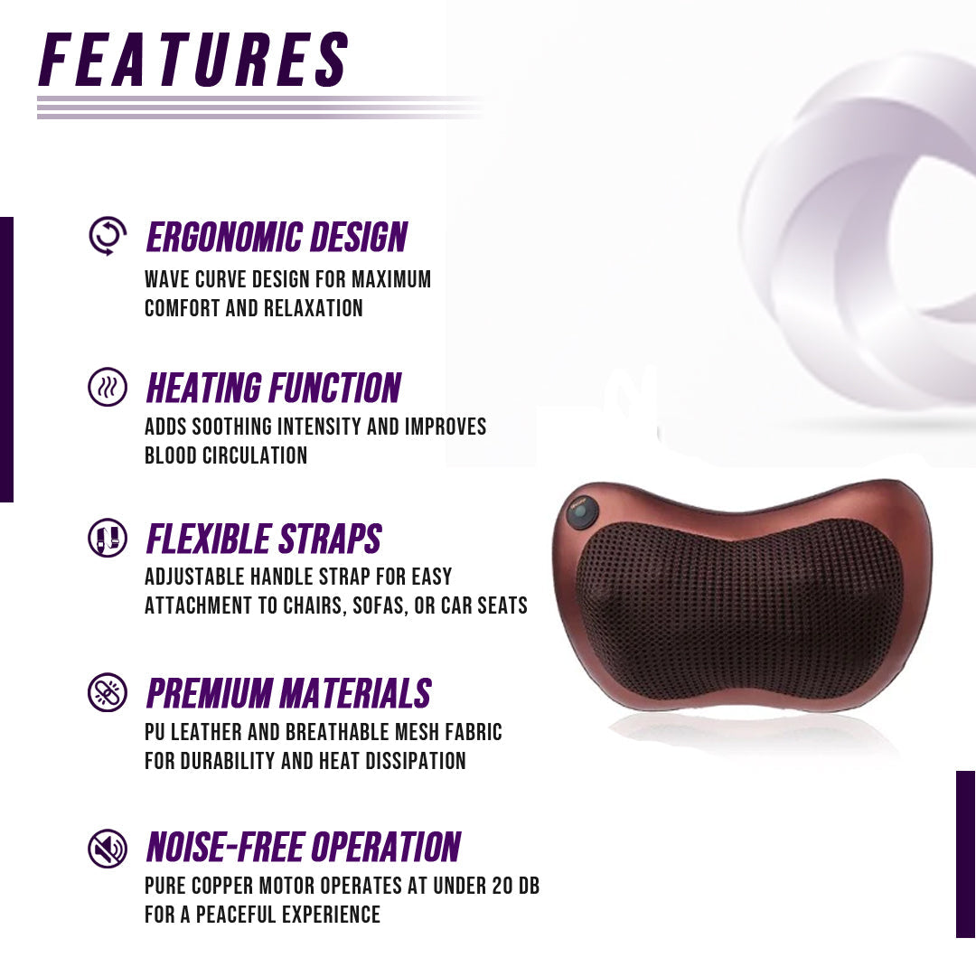 Heated Back and Neck Shiatsu Massage Pillow