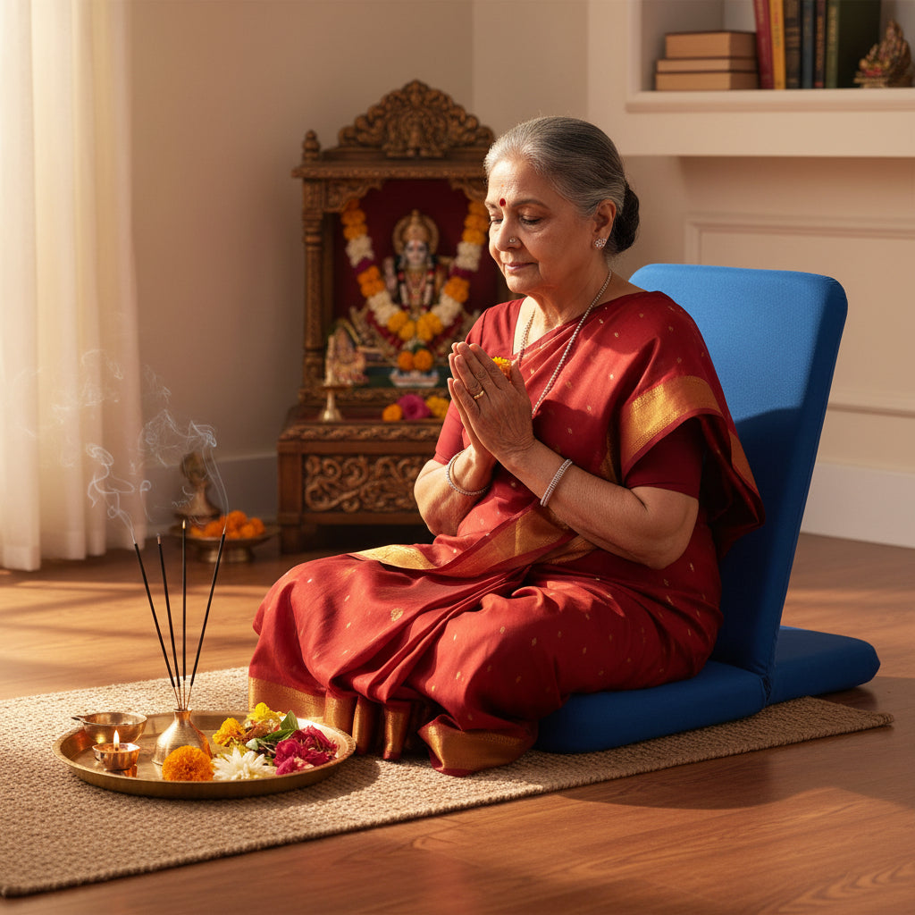 OMSutra Folding Meditation Chair with Back Support