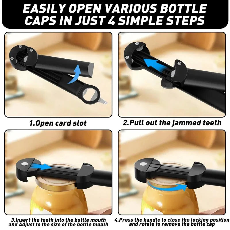 Adjustable Stainless-Steel Bottle Jar and Bottle Opener