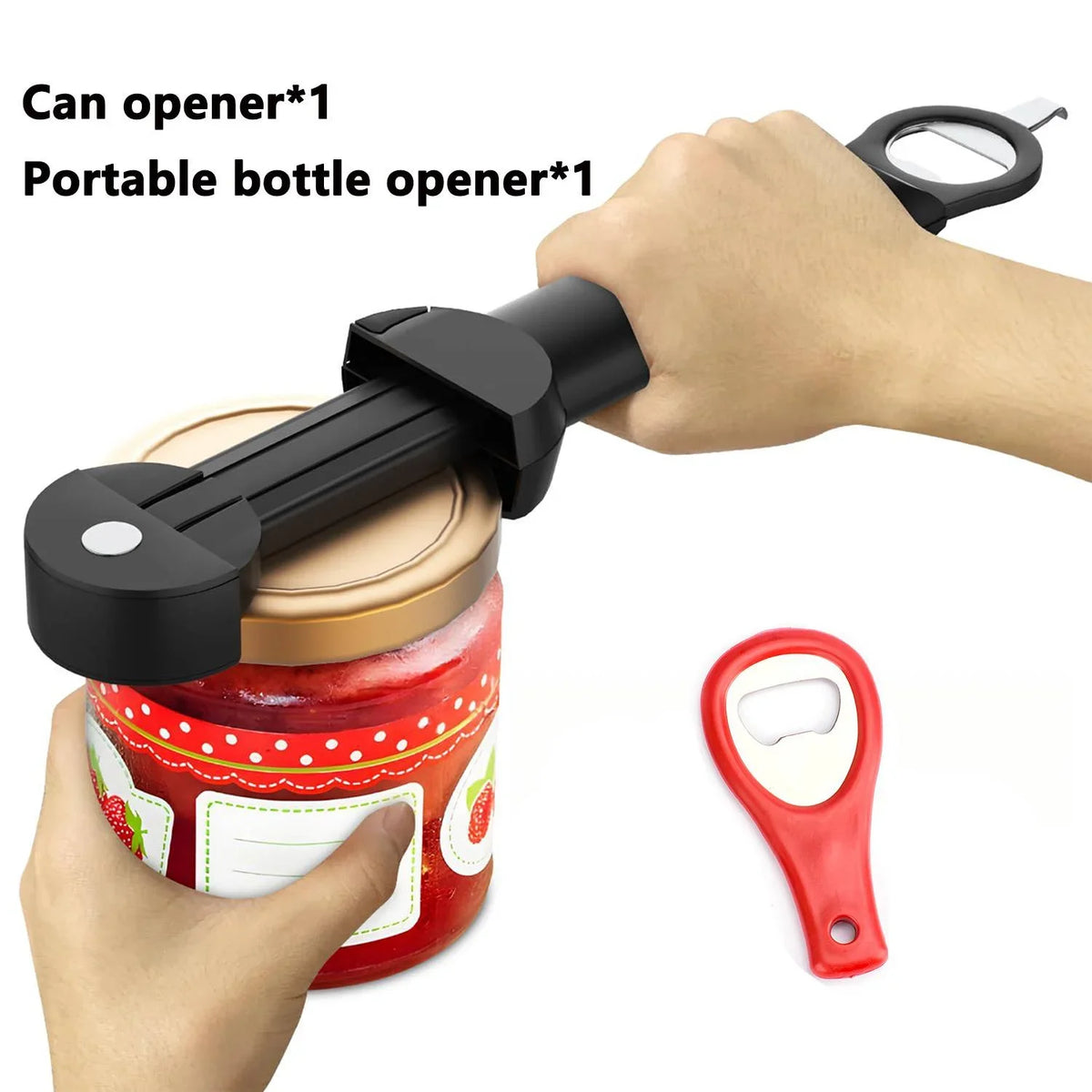 Adjustable Stainless-Steel Bottle Jar and Bottle Opener