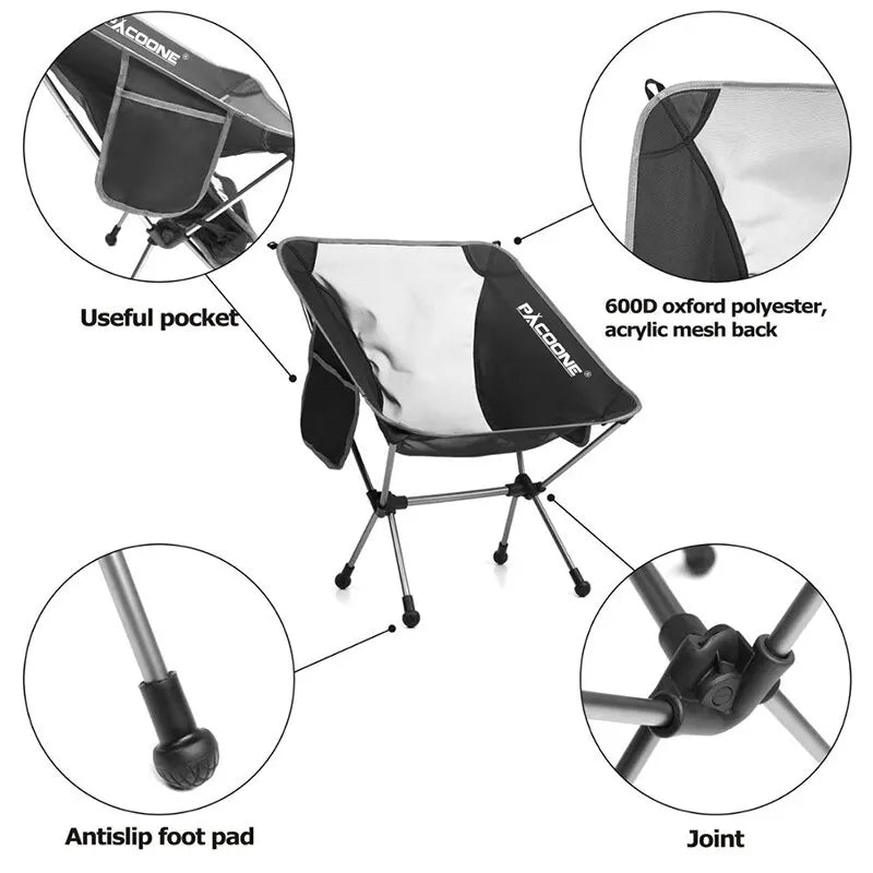 Portable High-Load Folding Aluminum Camping Chair